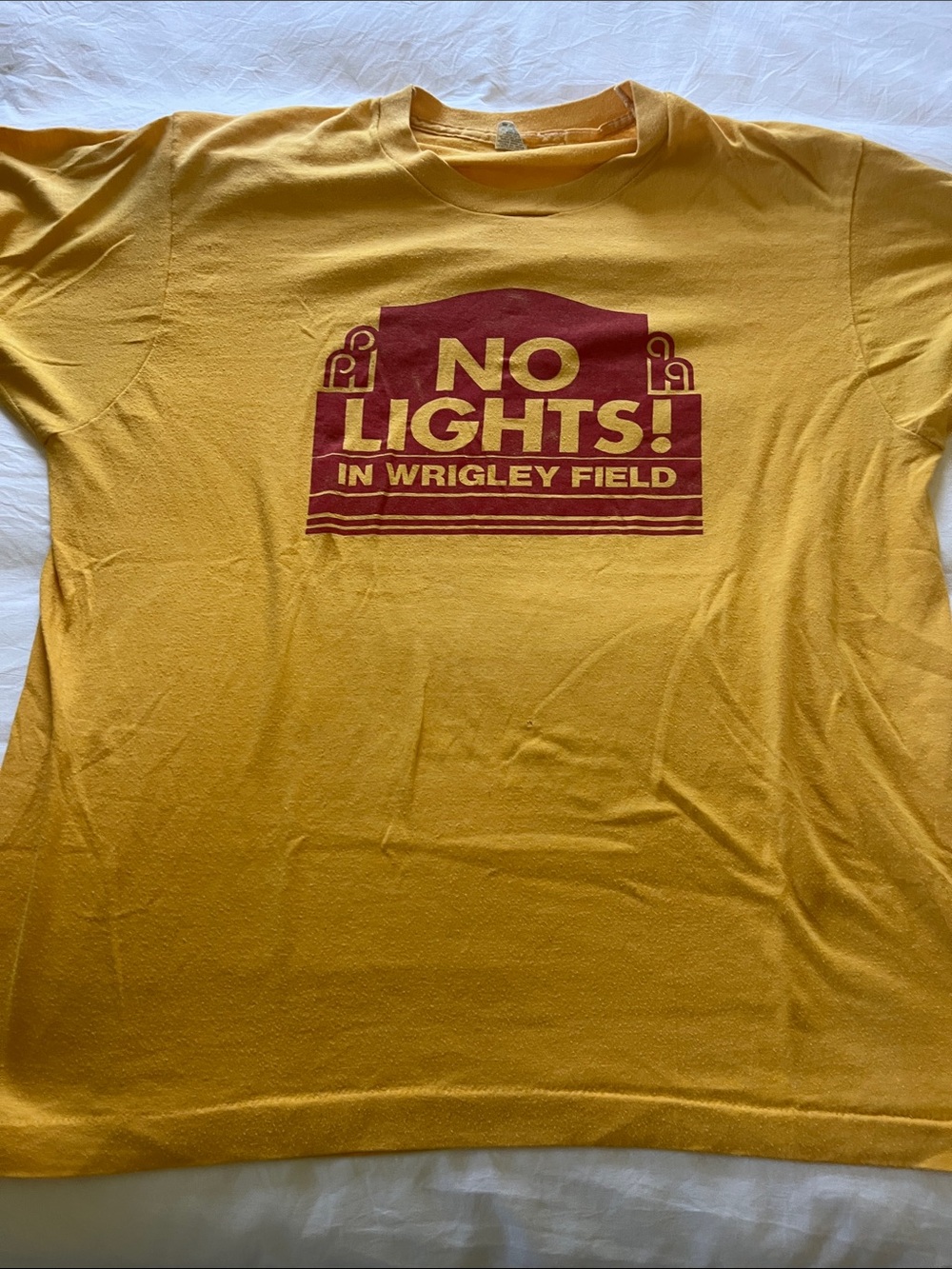 No Lights! In Wrigley Field Yellow Graphic Tee